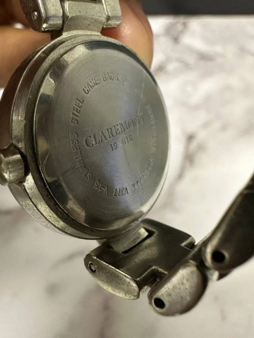 3/$30 Claremont Watch Women Silver Tone Blue Dial Date Window 24MM Round
